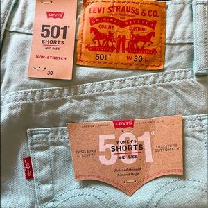 NWT Levi’s Mint Green Shorts